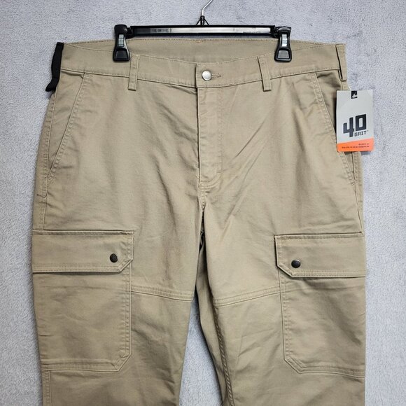 Duluth Trading 40 Grit Pants Mens 38x30 Slim Fit Straight Leg Flex Twill Cargo - Picture 2 of 11